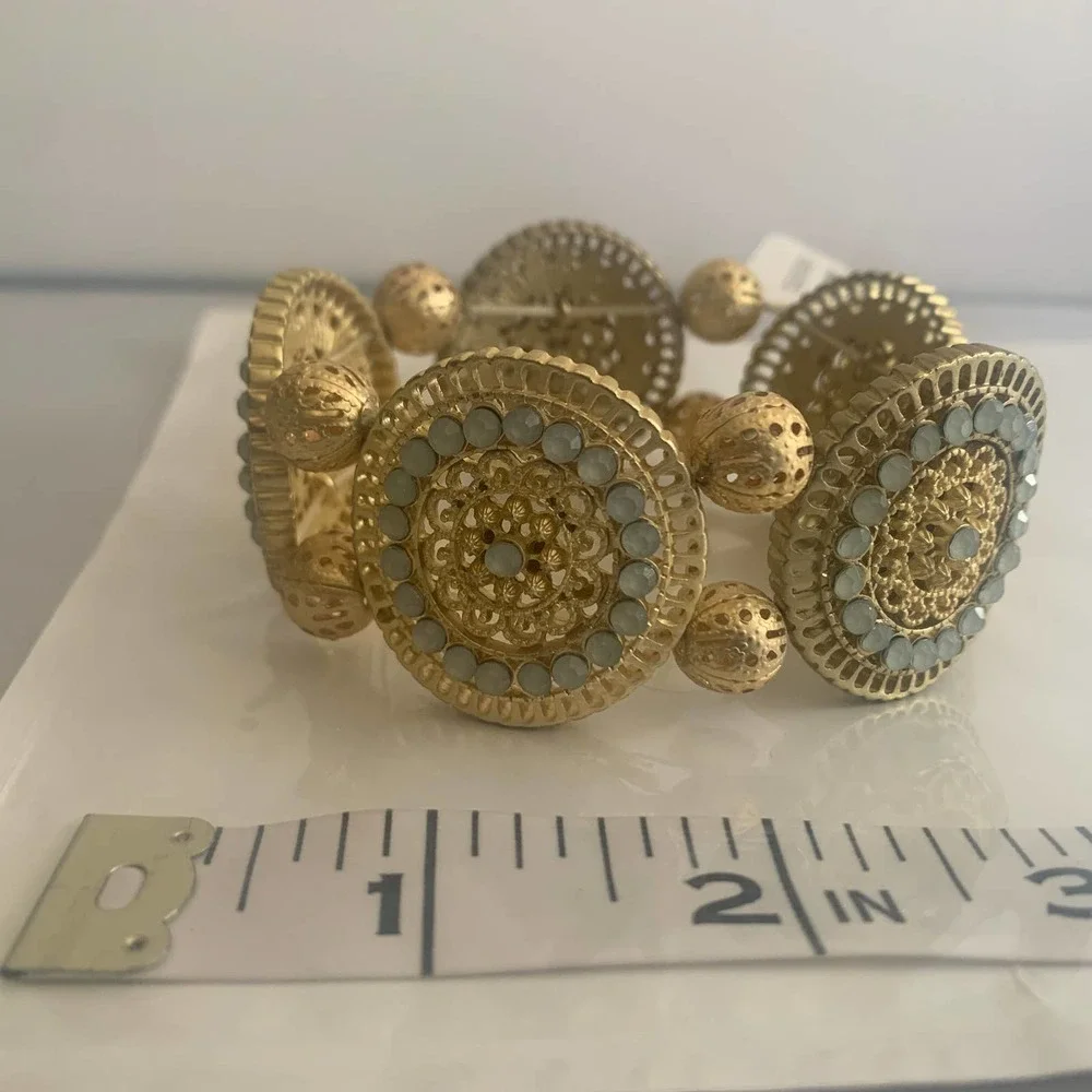 Rain gold-toned bracelet w/ light‎ blue accents NWT